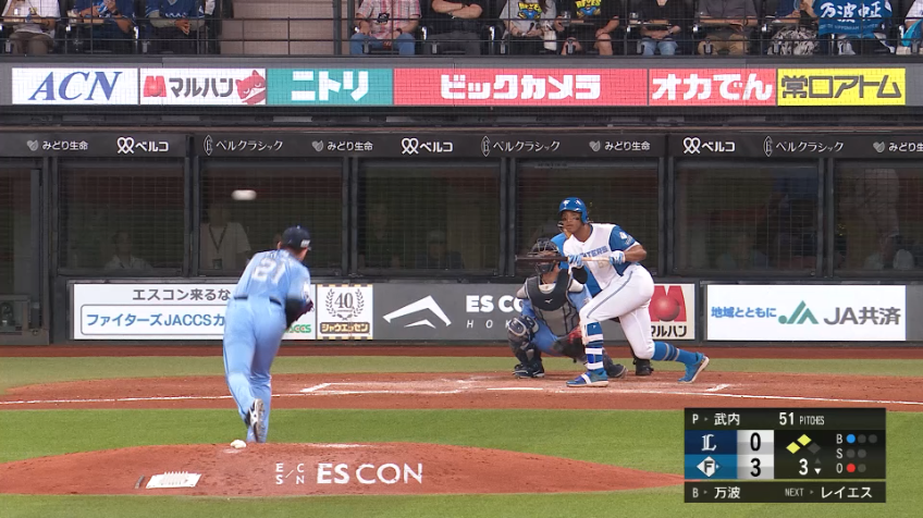 3回裏・F万波中正 奇襲炸裂!! 2ランスクイズを見事に決める!!