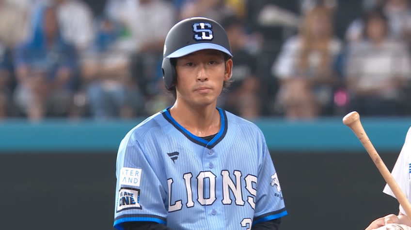 3回表・L佐藤太陽 待望のプロ初安打はフェンス直撃の2ベースヒット!!