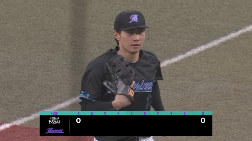 1回表・M藤原恭大 ドンピシャ送球で先制点を阻止!!