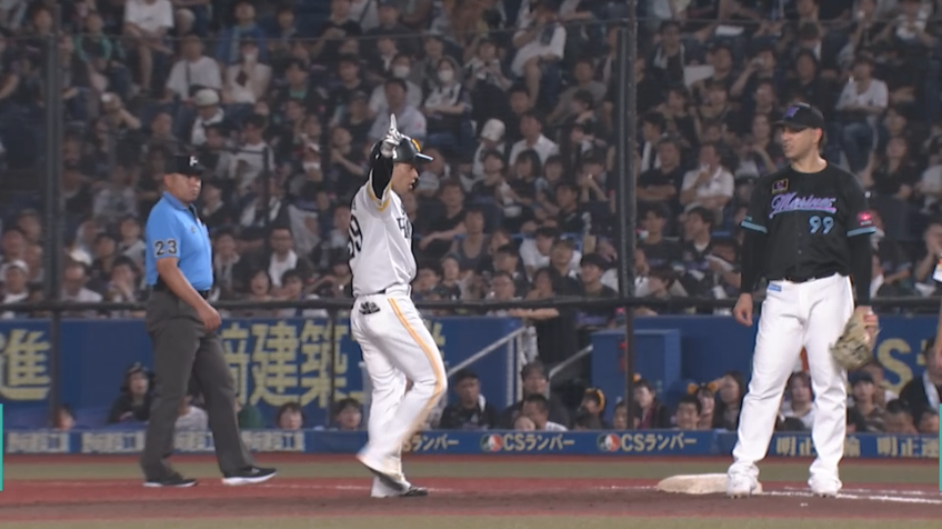 4回表・H野村勇 変化球をうまく捉えたタイムリーヒット!!