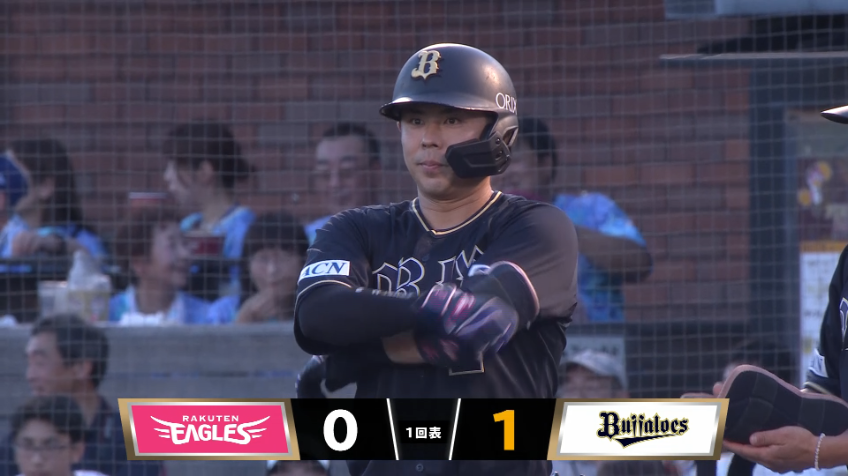 1回表・B若月健矢 満塁のチャンスでセカンドへのタイムリー内野安打を放ち先制!!