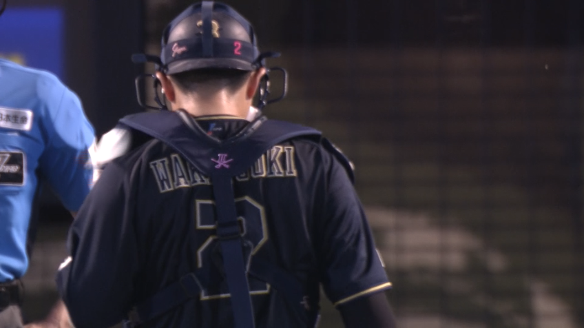 6回裏・B若月健矢 好送球で俊足ランナーの盗塁を阻止!!