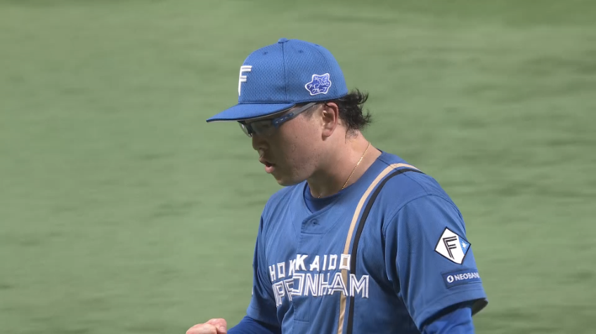 5回裏・F生田目翼 ピンチで空振り三振を奪い吠える!!