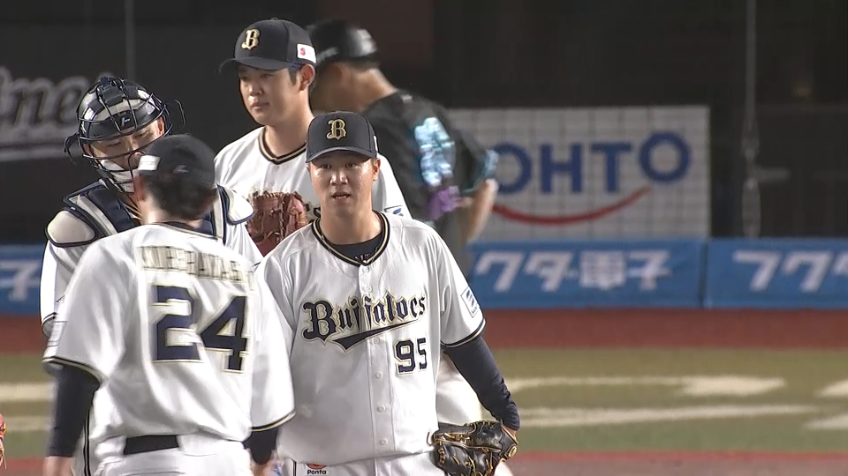 10回裏・B才木海翔 3つのアウトを全て空振り三振で奪いプロ初セーブを記録!!