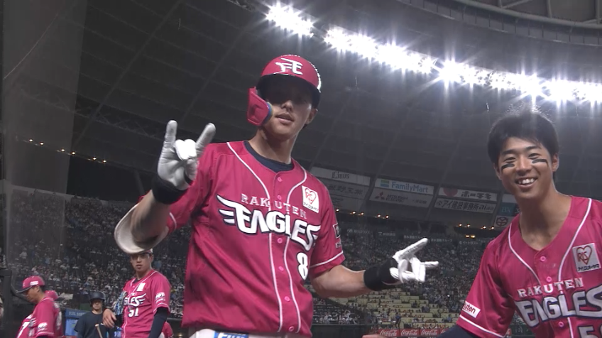 8回表・E辰己涼介 右中間スタンドへ今季第6号ソロホームランを放つ!!