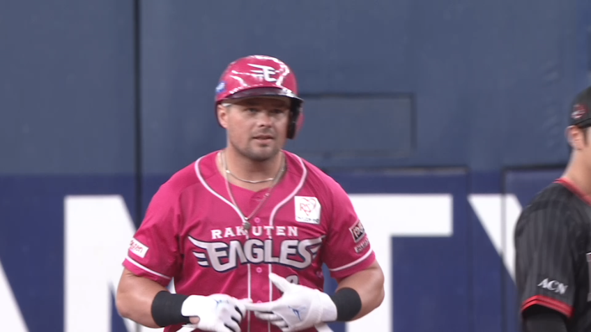 1回表・Eボイト レフトへフェンス直撃のタイムリー2ベースを放つ!!