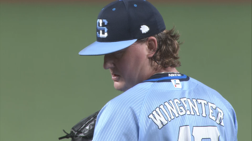 8回表・Lウィンゲンター 直球勝負!! ピンチを無失点で切り抜ける!!