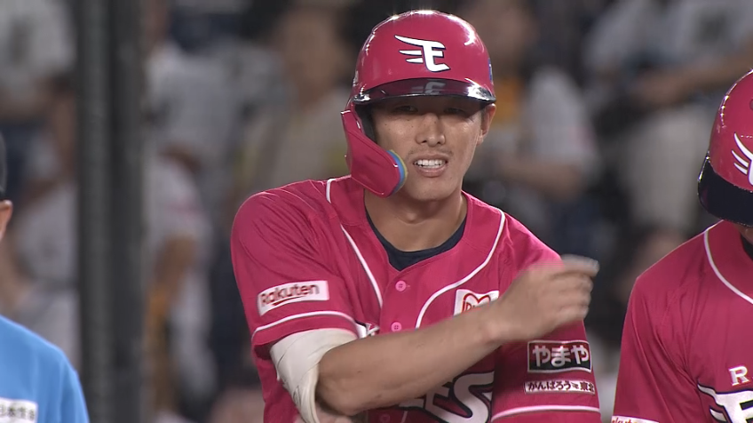 9回表・E辰己涼介 土壇場で同点に追いつくタイムリーヒット!!