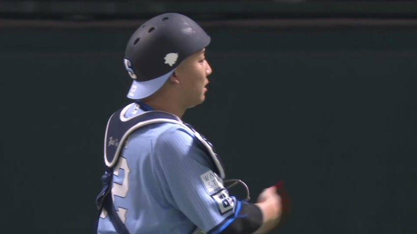 5回裏・L古賀悠斗 強肩発動!!自慢の肩で盗塁を阻止する!!