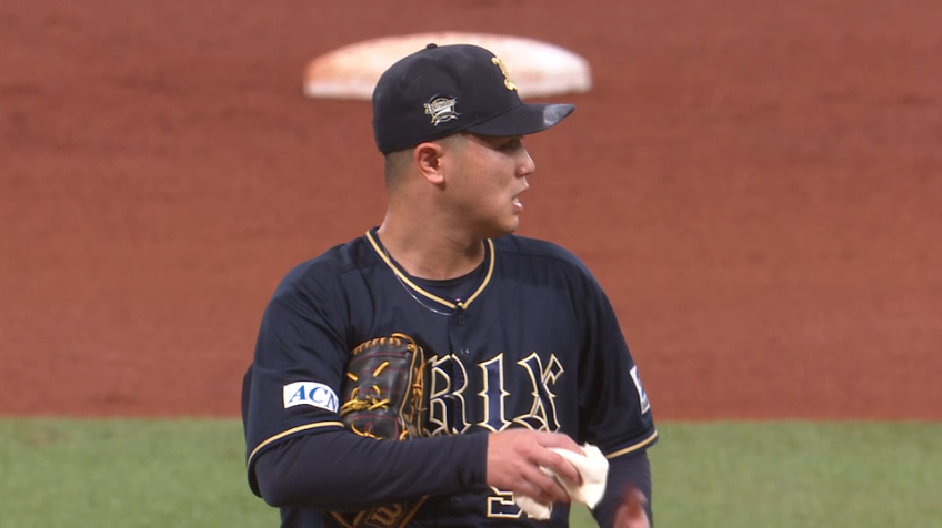 7回裏・B才木海翔 見事な牽制でランナーをアウトにする好プレー!!