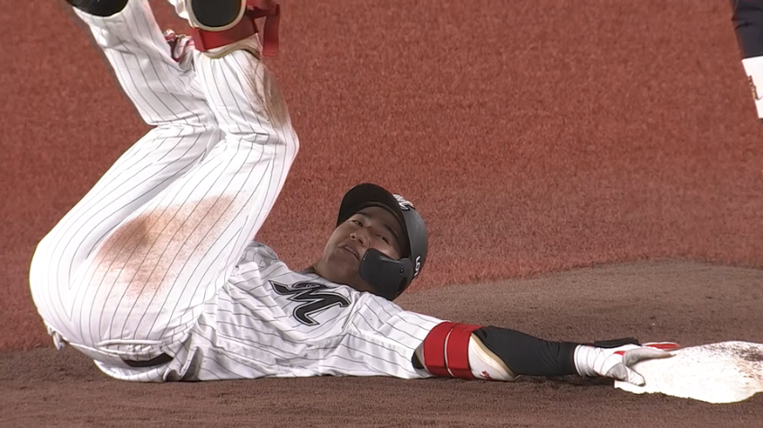 5回裏・M西川史礁 センター前にタイムリー2ベースヒットを放つ!!