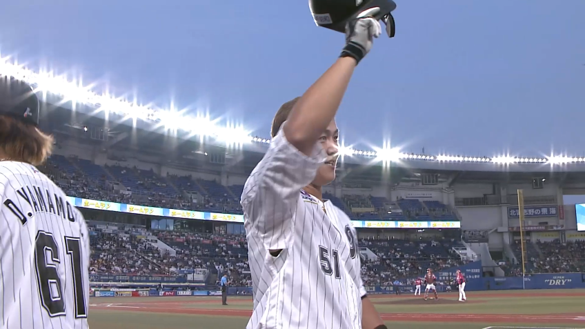 1回裏・M山口航輝 3戦連発!! レフトへの先制2ランホームラン!!