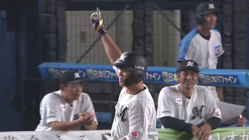 4回裏・M山口航輝 無双状態!! 3打席連発となるレフトスタンドへの3ランホームラン!!