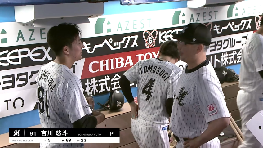 5回表・M吉川悠斗 粘りのピッチングで5回を投げ抜き、プロ初勝利を挙げる!!