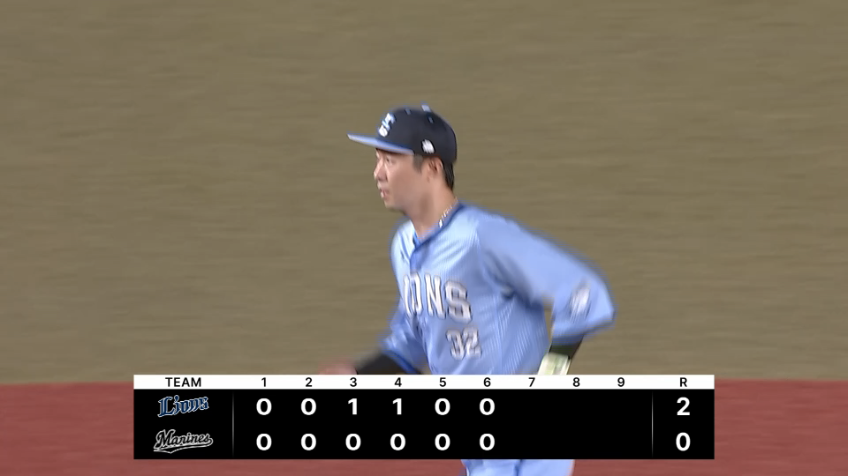 6回裏・L山村崇嘉 三遊間の打球に追いついて一回転スロー!!