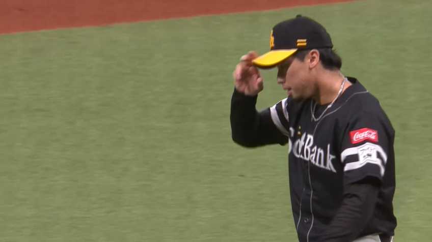 8回裏・H尾形崇斗 吠えた!! 3者連続空振り三振を奪う好投!!