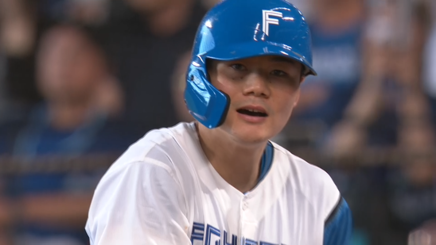 4回裏・F清宮幸太郎 変化球に上手く合わせてセンターへのタイムリー!!