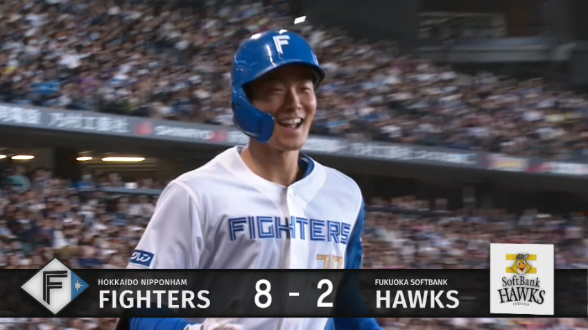 7回裏・F石井一成 引っ張った打球はライトスタンドへのソロHR!!