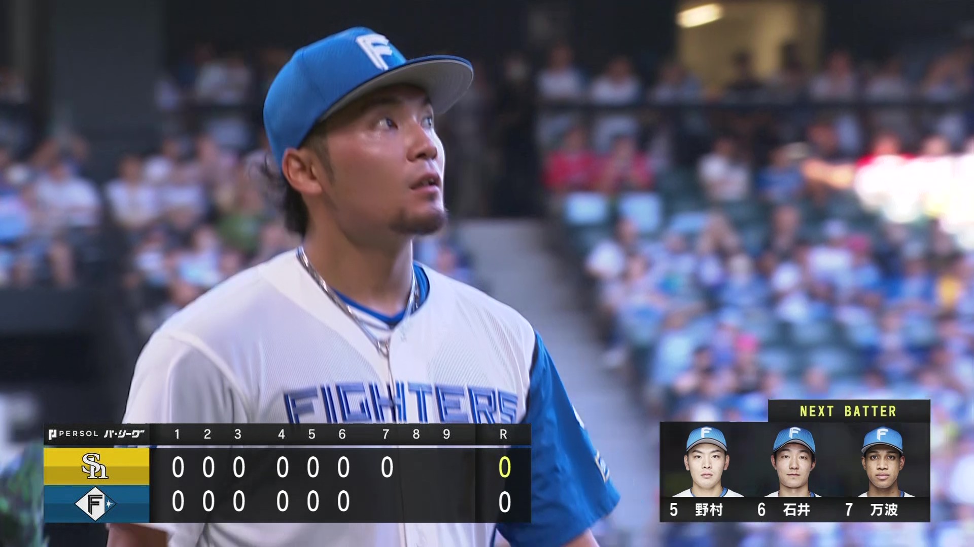 7回表・F伊藤大海 この試合10個目の三振を奪いピンチを切り抜ける!!