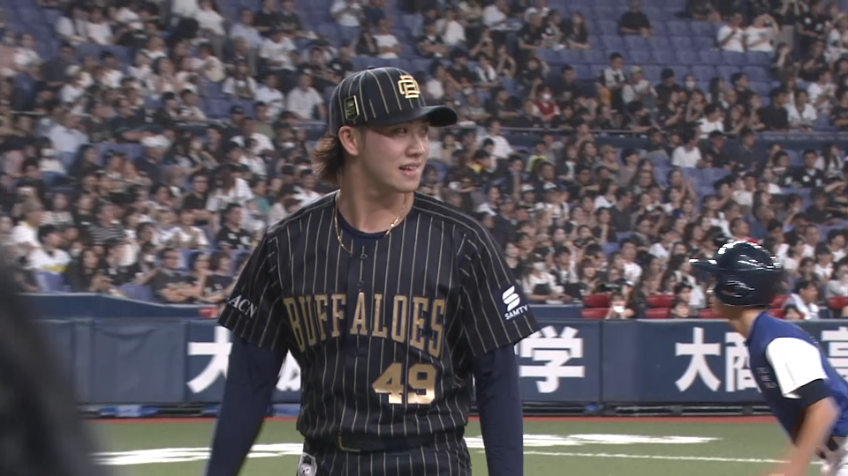 2回表・B片山楽生 プロ初先発で2回を無失点に抑える好投!!