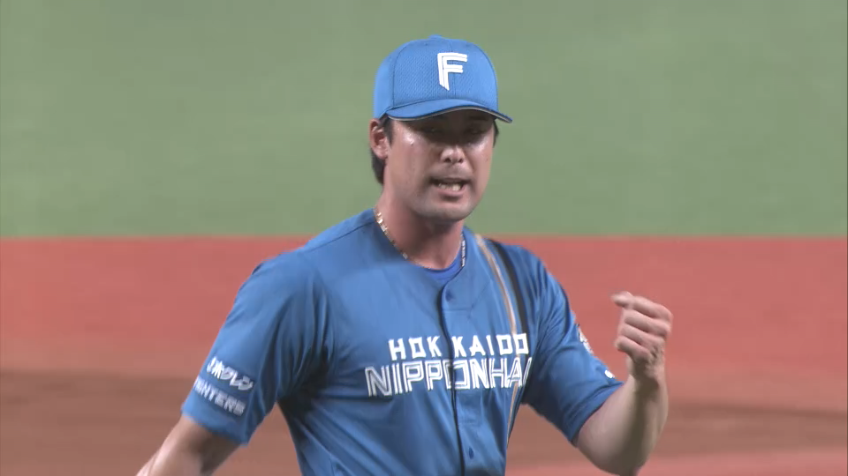 10回裏・F上原健太 最後は空振り三振で17試合連続無失点に抑える!!
