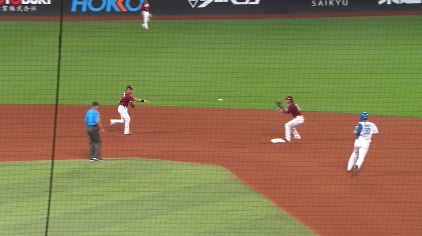 8回裏・E村林一輝 抜ければ大ピンチの場面でゲッツーをとり、流れを変える!!