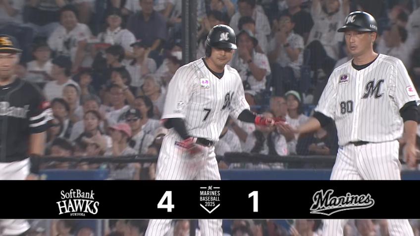 6回裏・M藤岡裕大 2打席連続タイムリー!! レフト前へのヒットで点差を縮める!!