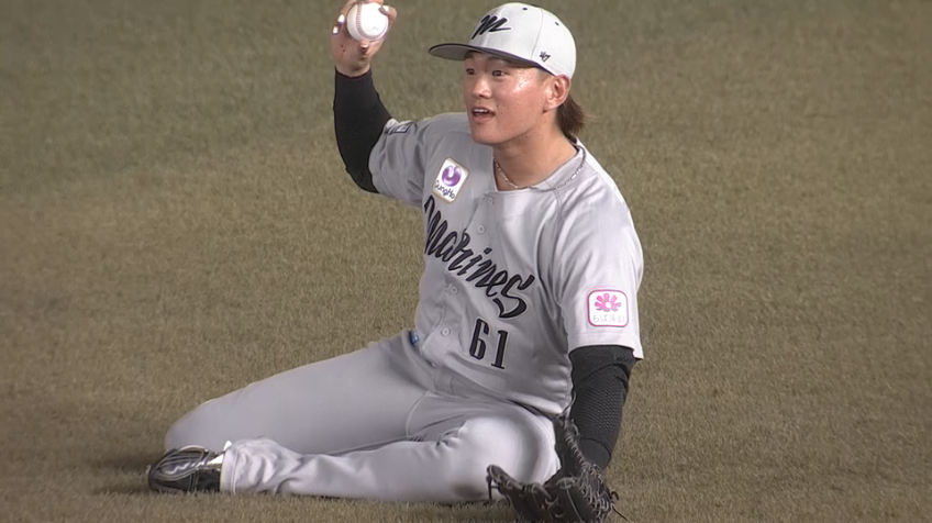 4回表・M山本大斗 強風の中スライディングキャッチの好守!!