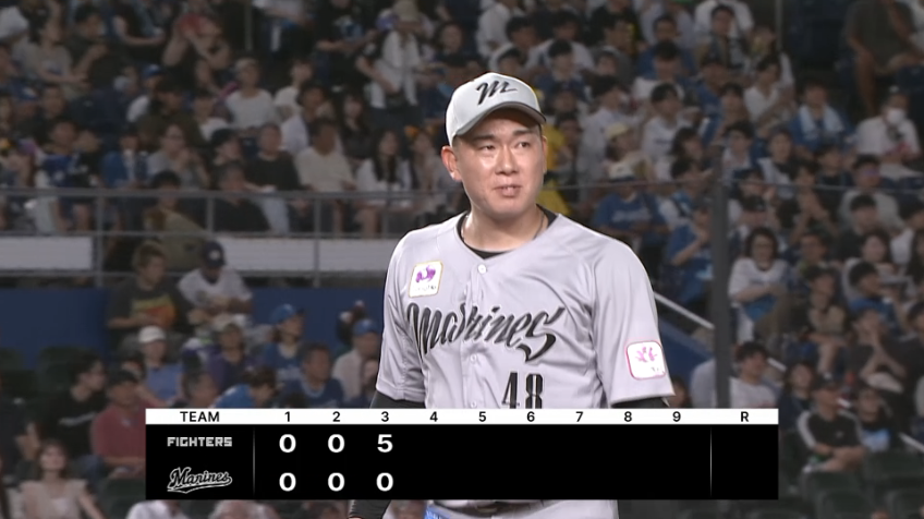 6回表・M中村稔弥 1球でアウトを取る見事な火消し!!