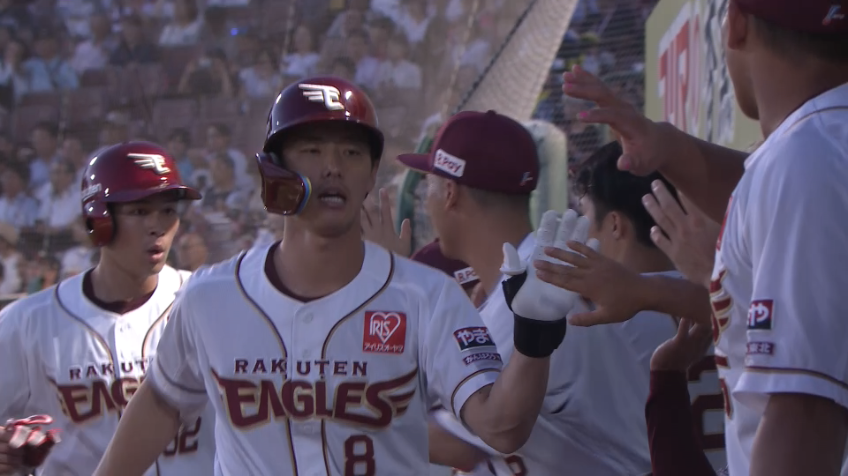 1回裏・E辰己涼介 逆方向への2ランホームランで2点差に迫る!!