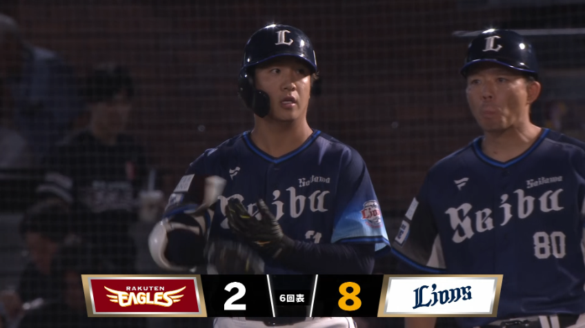 6回表・L平沼翔太 レフトの前に落ちるタイムリーヒットで更に点差を広げる!!