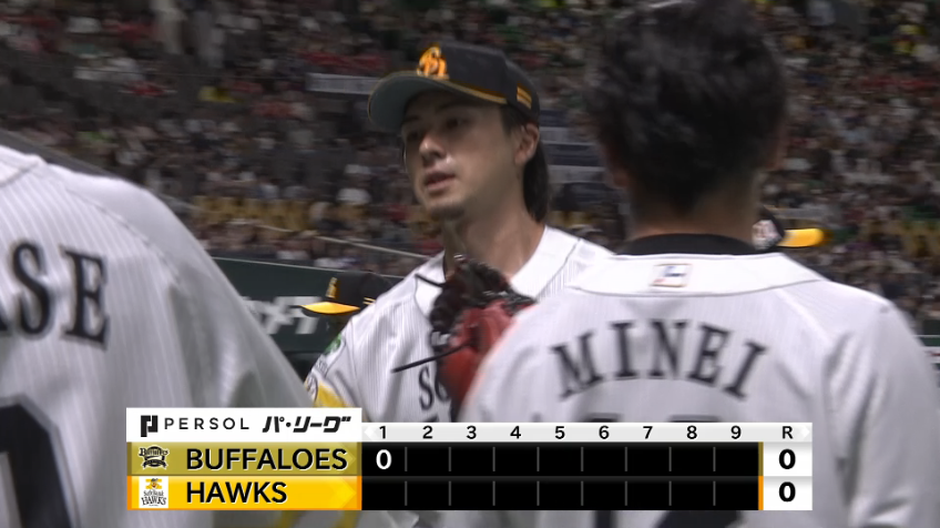 1回表・H上沢直之 初回1,3塁のピンチを招くも無失点に抑える!!