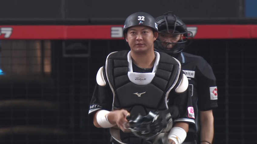 1回裏・M佐藤都志也 ストライク送球で盗塁阻止!!