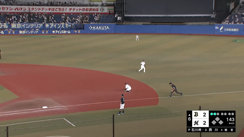 6回表・M上田希由翔 ライナー性の当たりに反応してアウトにする!!