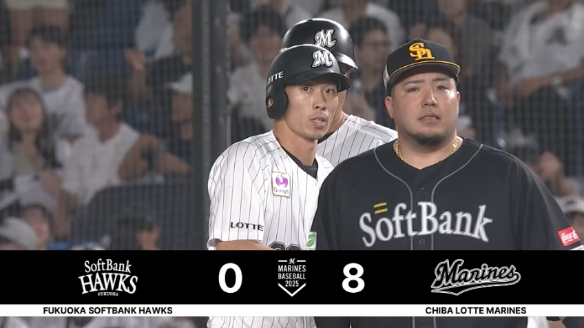 3回裏・M高部瑛斗 マリーンズ打線爆発!! センターへのタイムリーで8点目!!