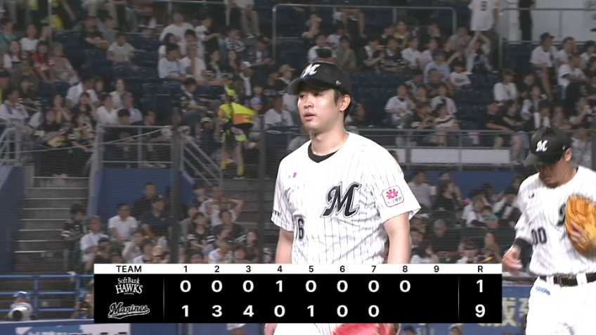 8回表・M種市篤暉 完璧な投球!! 8回109球9奪三振1失点の好投!!