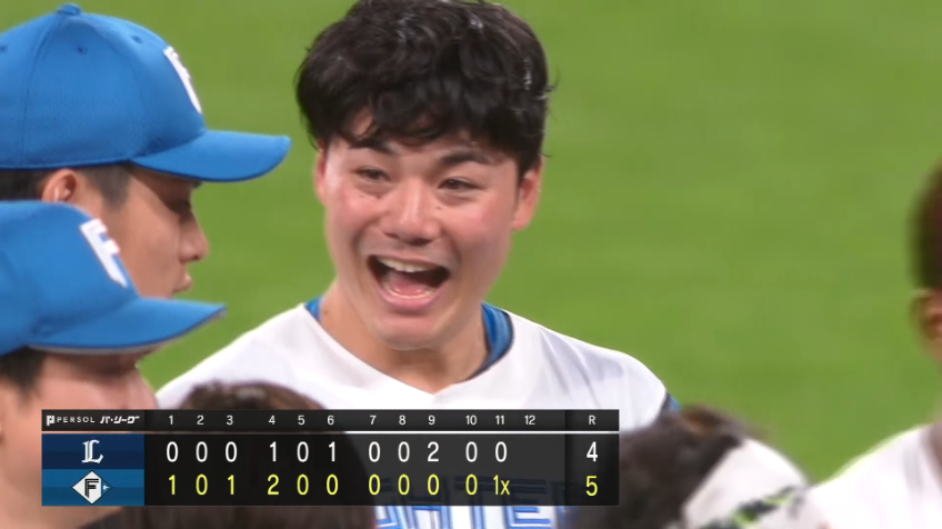 11回裏・F清宮幸太郎 劇的!! センターへのサヨナラタイムリー!!