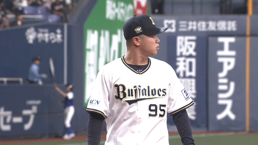 6回表・B才木海翔 無死2,3塁で登板し無失点に抑える完璧な火消し!!