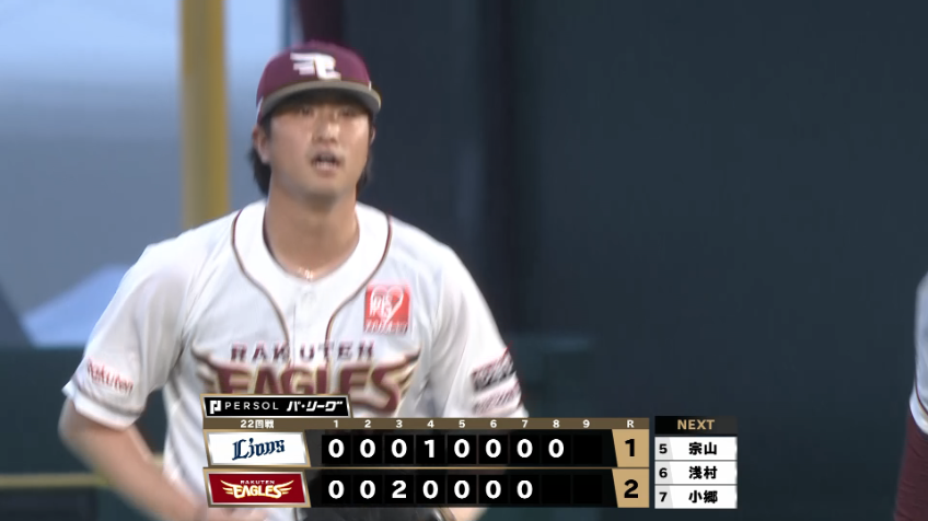 8回表・E西垣雅矢 素晴らしい反応!! 3者凡退に抑える好リリーフ!!