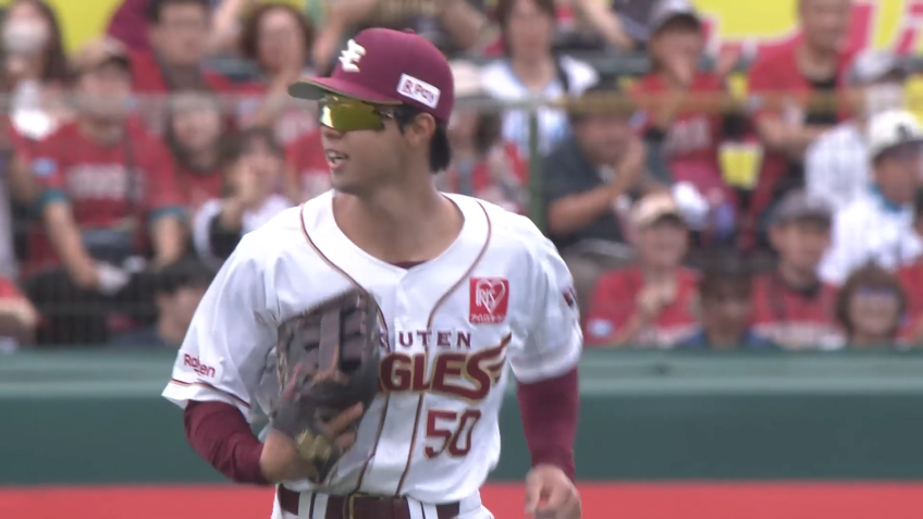 1回表・E武藤敦貴 強肩で魅せる!! 見事な好返球でダブルプレー!!