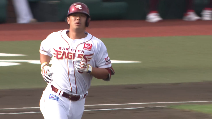 6回裏・E浅村栄斗 反撃の一発!! 左中間へのソロHRでさらに1点を返す!!