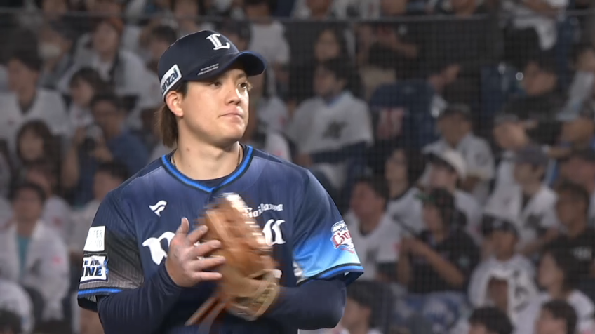 8回裏・L與座海人 8回104球自責点0の好投を見せる!!