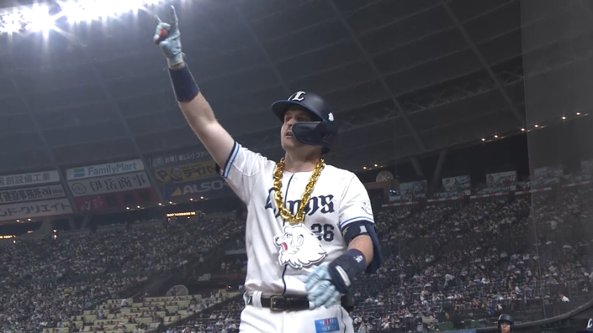 6回裏・Lネビン 第19号ソロホームランを放つ!!