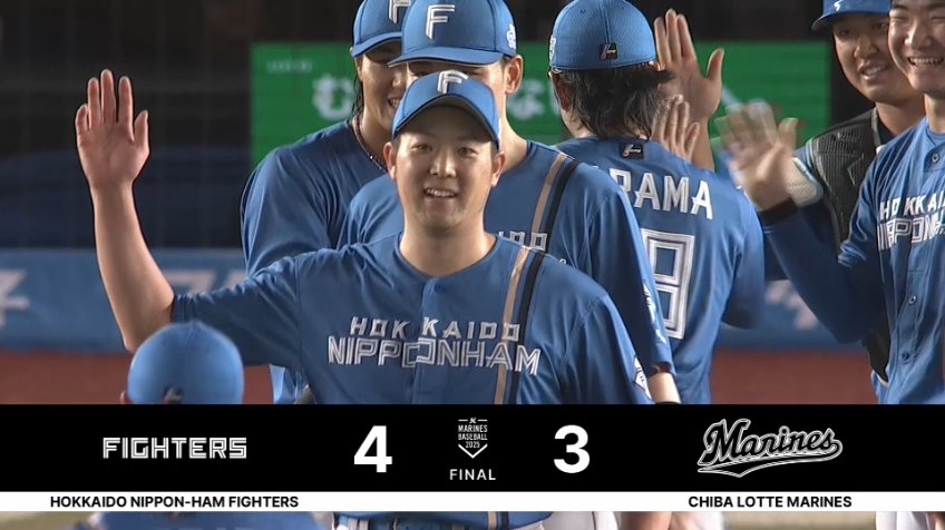 9回裏・F齋藤友貴哉 最後は好調の打者をセカンドフライに抑えて試合終了!!