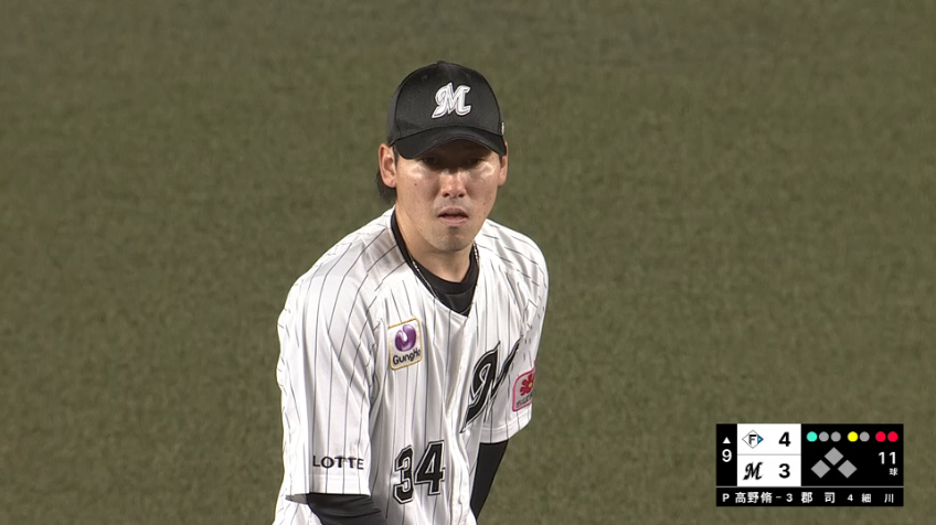 9回表・M高野脩汰 3者凡退に抑える好投を見せる!!