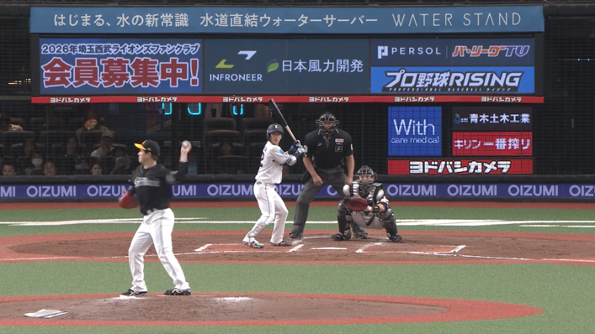 6回裏・H大江竜聖 逆をつく牽制で一塁ランナーをアウトに!!