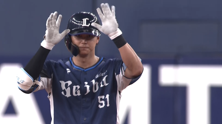 9回表・L西川愛也 タイムリー2ベースを放ち2点を返す!!