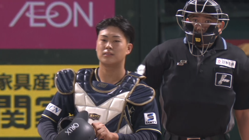 1回裏・B堀柊那 強肩を活かしプロ初の盗塁阻止!!