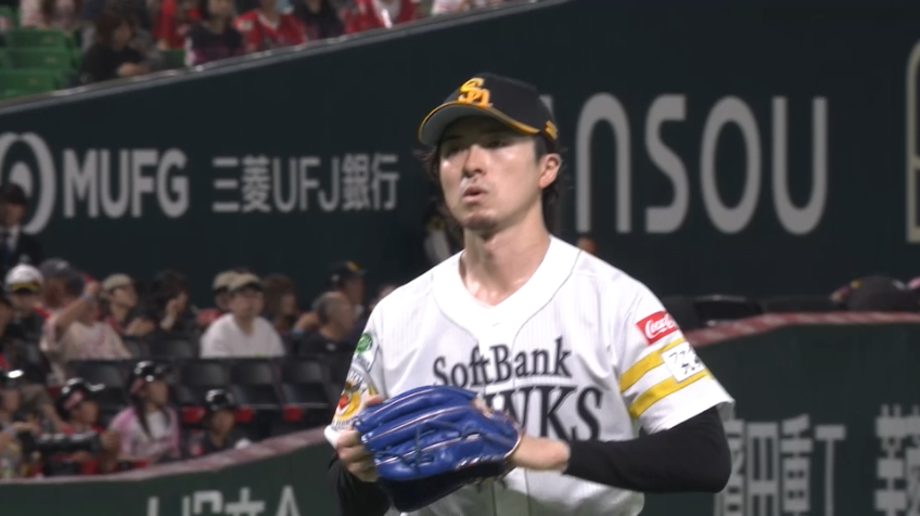 2回表・H上沢直之 3者連続三振を取りマウンドを降りる!!