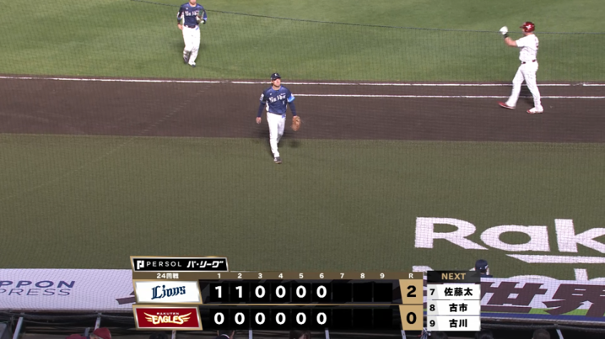 6回裏・L與座海人 ピンチ迎えるもレフトフライに打ち取り無失点で降板!!